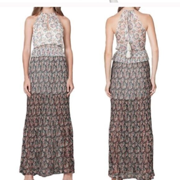 Anthropologie Foxiedox Antonia Pleated Maxi Floral Dress Size NWT XS MSRP $180 - Picture 1 of 14
